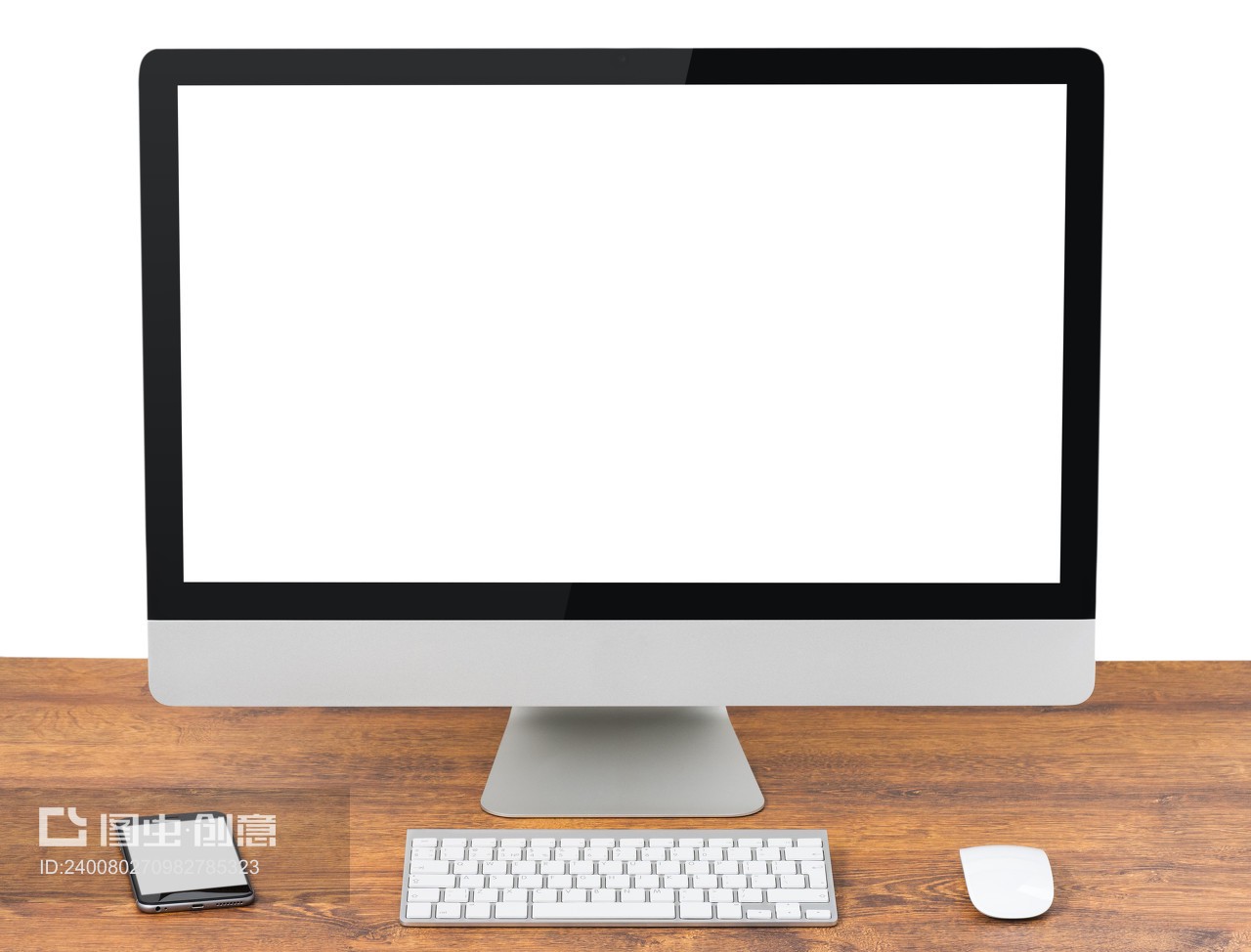 Computer Desk with keyboard and phone